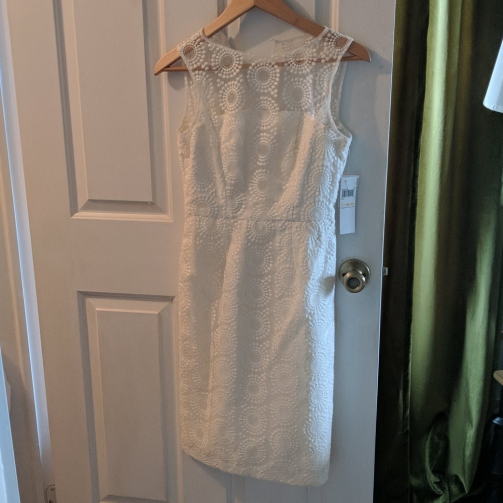Maggie London Embroidered White Dress 2